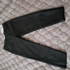ZARA FAUX LEATHER PANTS BLACK